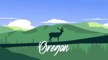 Orman ve dağ manzaralı Oregon Eyaleti