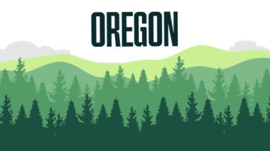 Orman ve dağ manzaralı Oregon Eyaleti