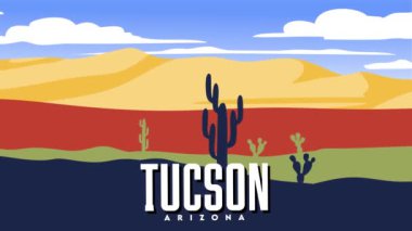 Tucson Arizona, güzel doğal manzaralı.