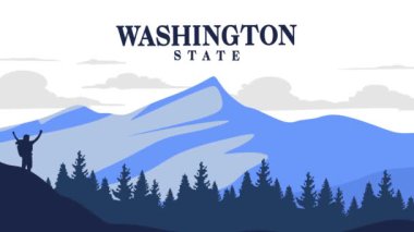 Güzel doğal manzaralı Washington Eyaleti