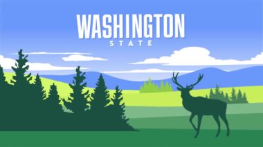 Güzel doğal manzaralı Washington Eyaleti