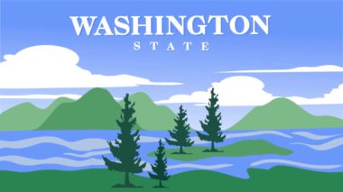 Güzel doğal manzaralı Washington Eyaleti