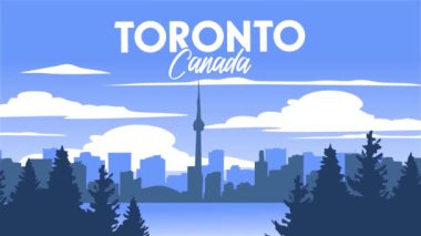 Toronto Kanada şehir siluet manzaralı