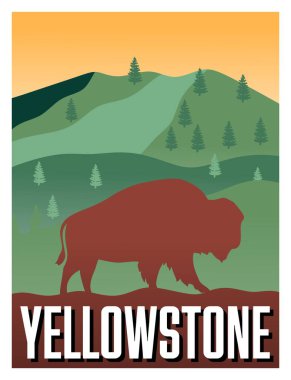 Yellowstone Ulusal Parkı, güzel doğal manzaralı.