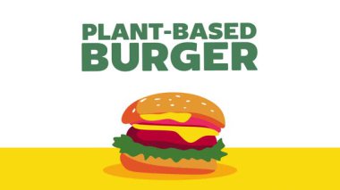 Lezzetli bitki tabanlı hamburgerlerle mutlu bir bitki günü.
