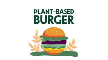Lezzetli bitki tabanlı hamburgerlerle mutlu bir bitki günü.