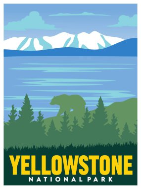Yellowstone Ulusal Parkı, güzel doğal manzaralı.