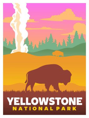 Yellowstone Ulusal Parkı, güzel doğal manzaralı.
