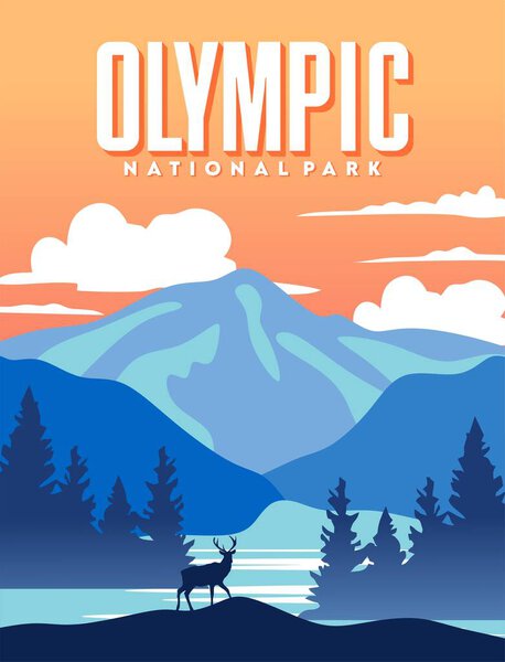 Олимпийский национальный парк с красивыми природными пейзажами