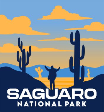Saguaro Milli Parkı. Güzel doğal manzaralı.