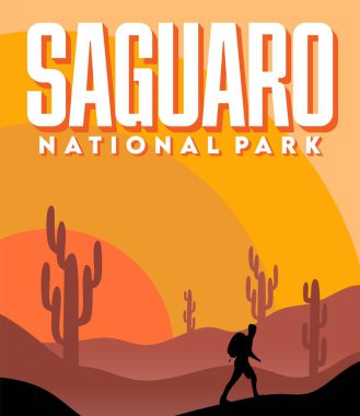 Saguaro Milli Parkı. Güzel doğal manzaralı.