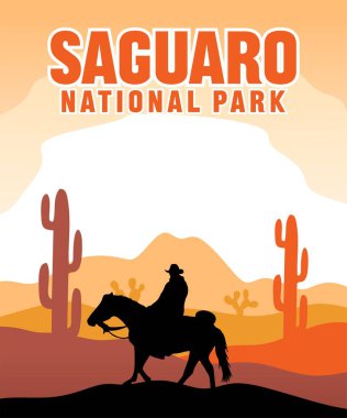 Saguaro Milli Parkı. Güzel doğal manzaralı.