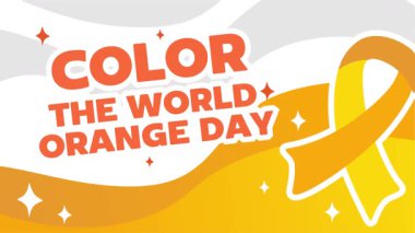 Turuncu kurdelelerle Dünya Turuncu Günü 'nü renklendir