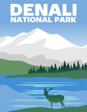 Denali Milli Parkı 'nın güzel manzarası