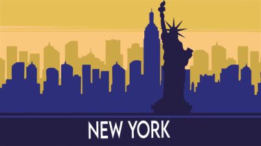 Gökdelenler silueti olan New York şehri
