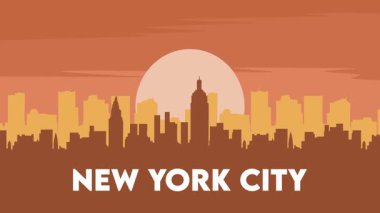 Gökdelenler silueti olan New York şehri
