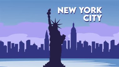 Gökdelenler silueti olan New York şehri