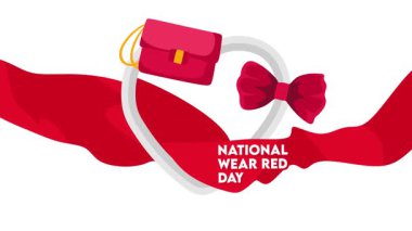 Ulusal giysi kırmızı çanta ile kırmızı gün