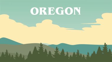 Oregon eyaletinde orman silueti olan güzel bir manzara.