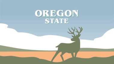 Oregon eyaletinde orman silueti olan güzel bir manzara.