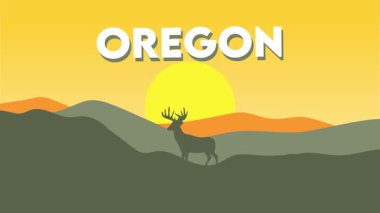 Oregon eyaletinde orman silueti olan güzel bir manzara.