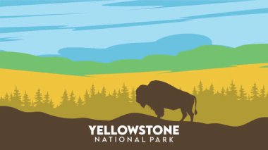 Yellowstone Milli Parkı 'nın güzel manzarası