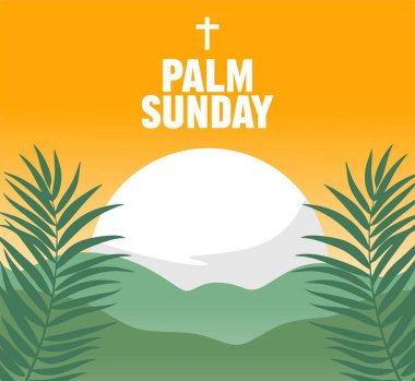 Palmiye yaprağı siluetiyle mutlu bir pazar günü.