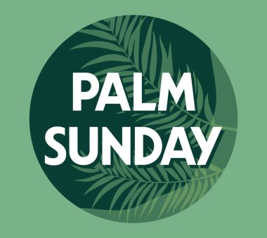 Palmiye yaprağı siluetiyle mutlu bir pazar günü.