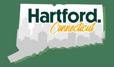Hartford Connecticut 'un bağlantı haritası şeklinde bir çerçevesi var.
