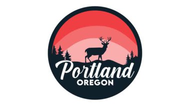 Portland Oregon Dağ siluetiyle