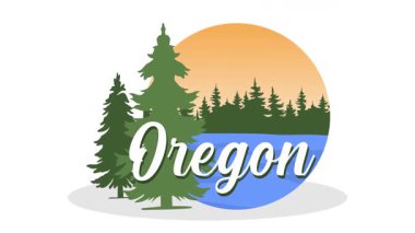 Oregon Eyaleti ve güzel orman manzarası