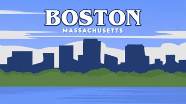 Güzel gökyüzü manzaralı Boston Massachusetts