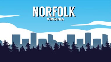 Şehir siluetiyle Norfolk Virginia