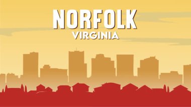 Şehir siluetiyle Norfolk Virginia