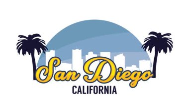 Hindistan cevizi ağacı siluetiyle San Diego California