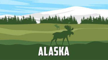 Güzel doğal manzaralı Alaska Eyaleti