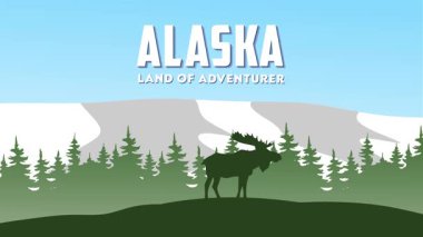 Güzel doğal manzaralı Alaska Eyaleti