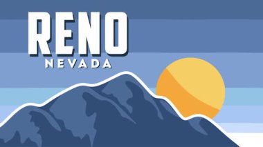 Dağ siluetiyle Reno Nevada
