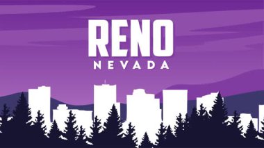 Dağ siluetiyle Reno Nevada