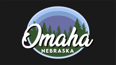 Güzel mavi gökyüzü manzaralı Omaha Nebraska