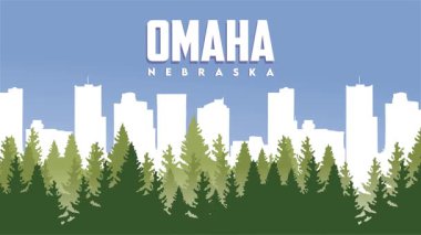 Güzel mavi gökyüzü manzaralı Omaha Nebraska
