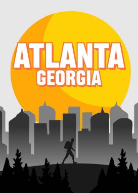 Atlanta Georgia 'nın güzel şehir manzarası.