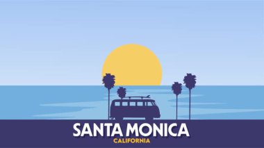 Santa Monica California Güzel sahil manzaralı