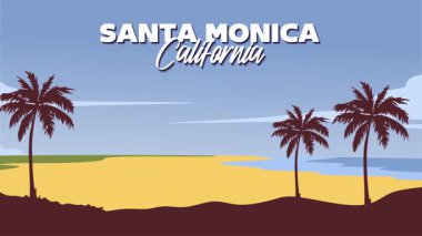 Santa Monica California Güzel sahil manzaralı