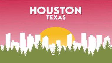 Houston Teksas şehir silueti güzel manzaralı