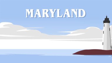 Güzel gökyüzü ve tabiat manzarası Maryland eyaletinde