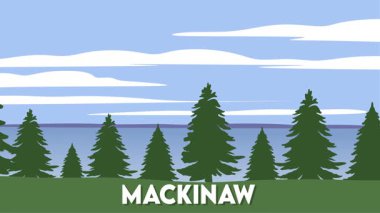 Mackinaw Michigan ve güzel doğal manzarası.