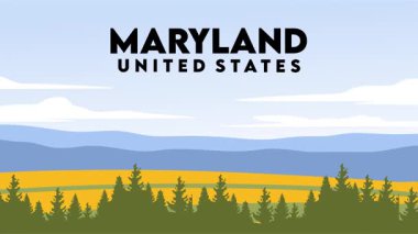 Güzel gökyüzü ve tabiat manzarası Maryland eyaletinde