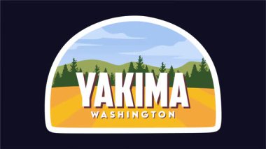 Yakima Washington 'daki güzel orman ve dağ manzarası