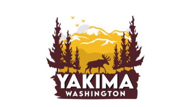 Yakima Washington 'daki güzel orman ve dağ manzarası